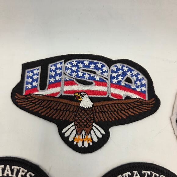 Lot of 9 USA Patriotic Eagle Flag Embroidered Patches Sew On Craft DIY Set - Picture 9 of 11